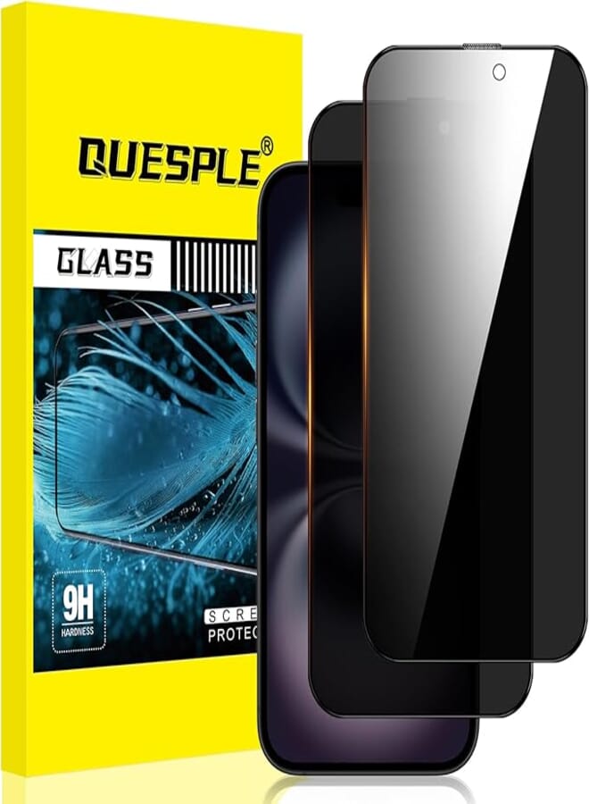 [Pack of 2] Tempered Glass Privacy Screen for iPhone 16 Plus 6.7 Inch, Anti-Scratch, 9H Hardness, Bubble-Free iPhone 16 Plus Privacy Screen Protector Tempered Glass Screen Protector